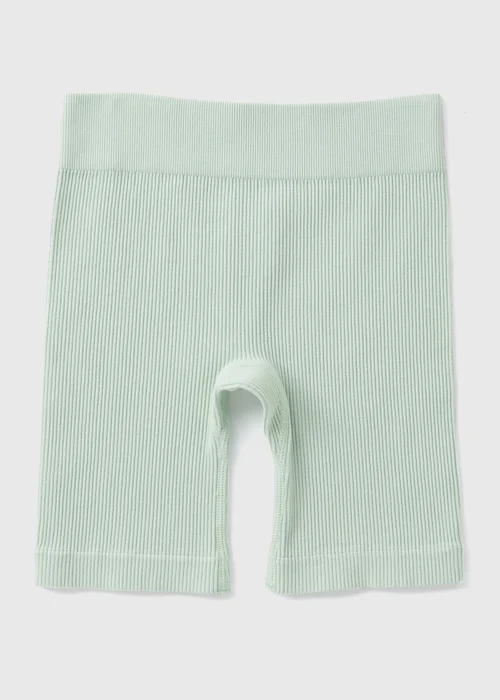 Girls Green Seamless Ribbed Shorts (7-15yrs) - S Image 1