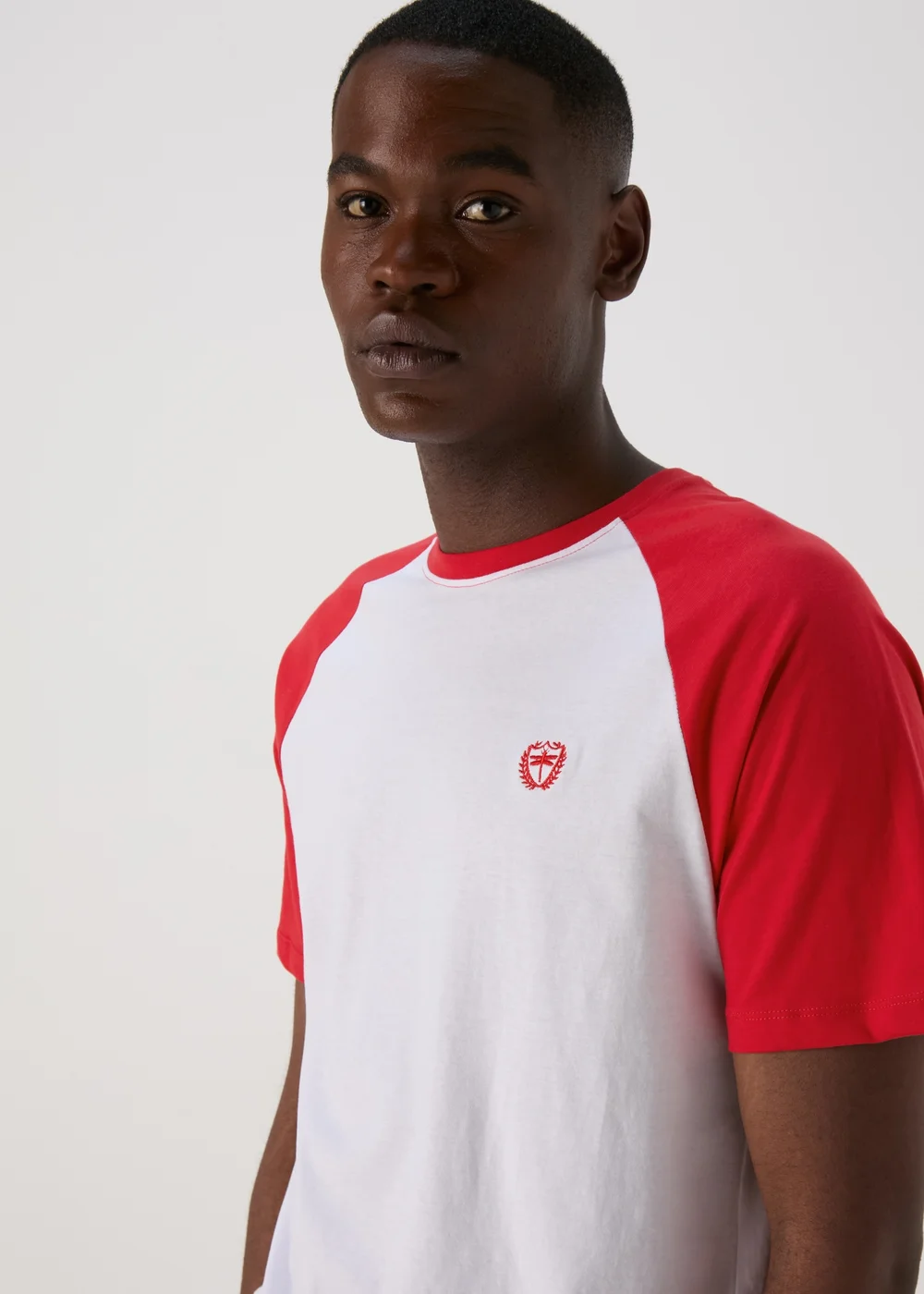 White Red Raglan Sleeve T-Shirt - S Image 3