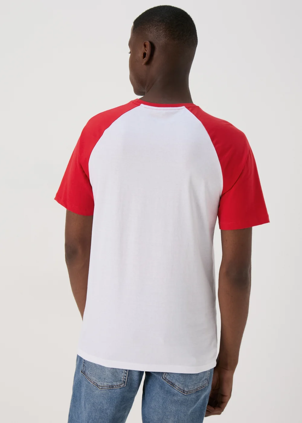 White Red Raglan Sleeve T-Shirt - S Image 2
