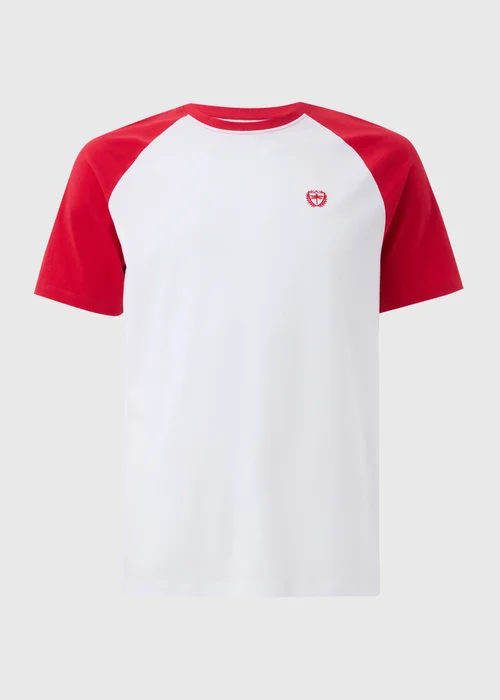 White Red Raglan Sleeve T-Shirt - S Image 5