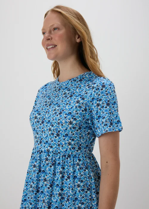 Blue Floral Mini Dress - 8 Image 3
