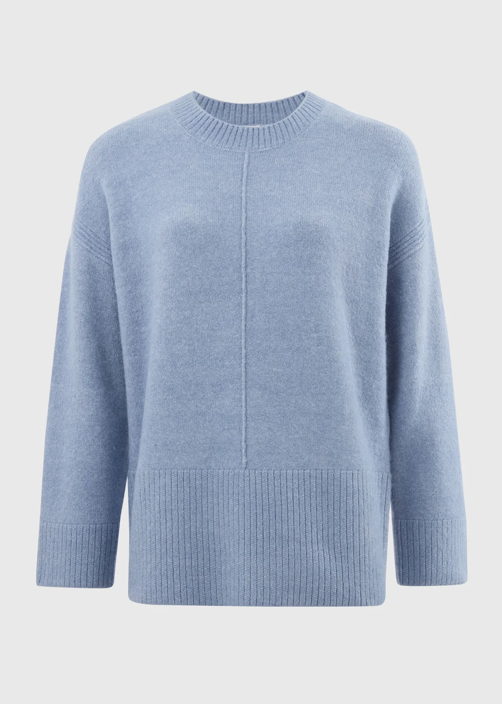 Blue Knitted Front Seam Jumper - XS Image 4