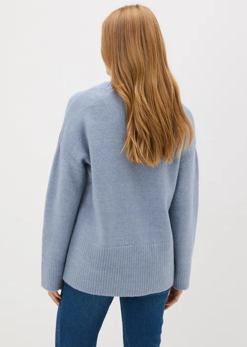 Blue Knitted Front Seam Jumper - XS Image 2