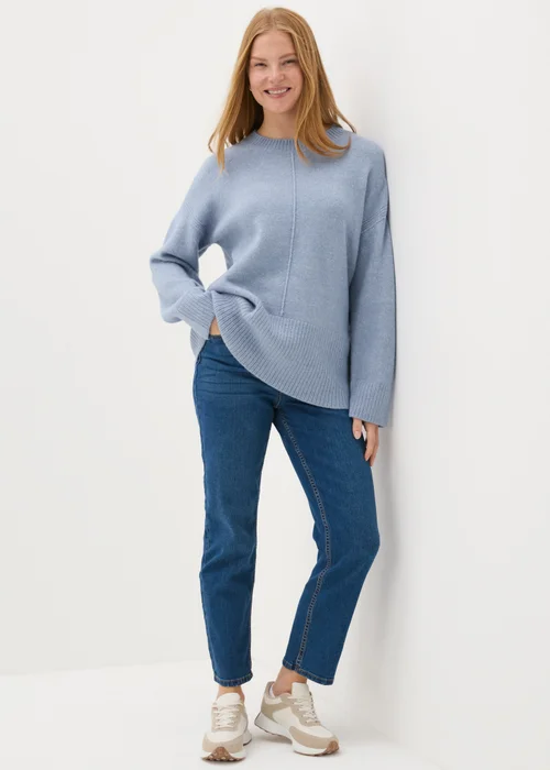 Blue Knitted Front Seam Jumper - XS Image 3