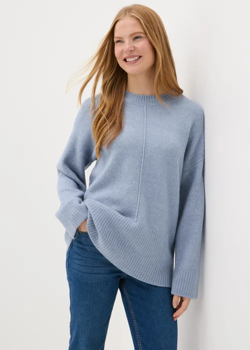 Blue Knitted Front Seam Jumper - XS Image 1
