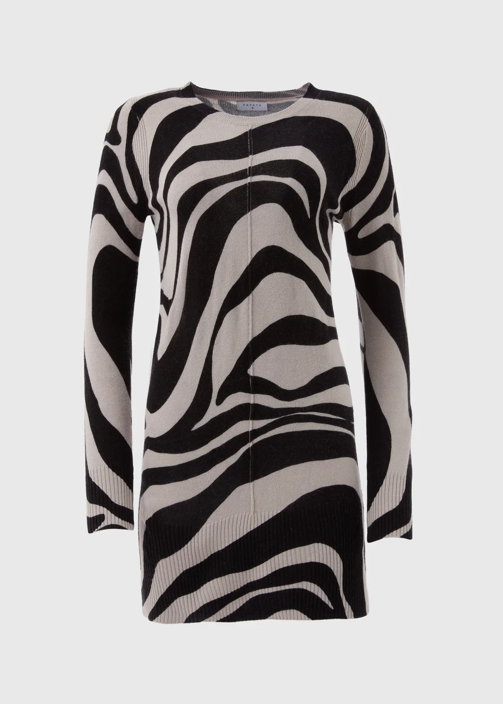 Grey Print Knitted Tunic - 8 Image 5