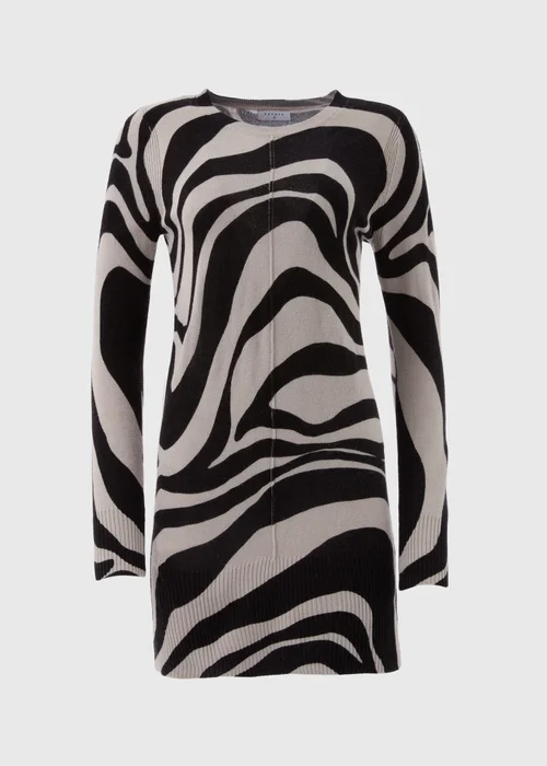 Grey Print Knitted Tunic - 8 Image 5