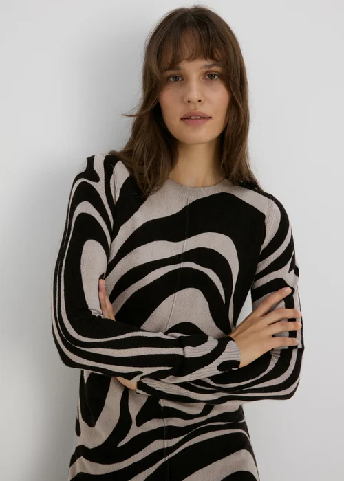 Grey Print Knitted Tunic - 8 Image 3