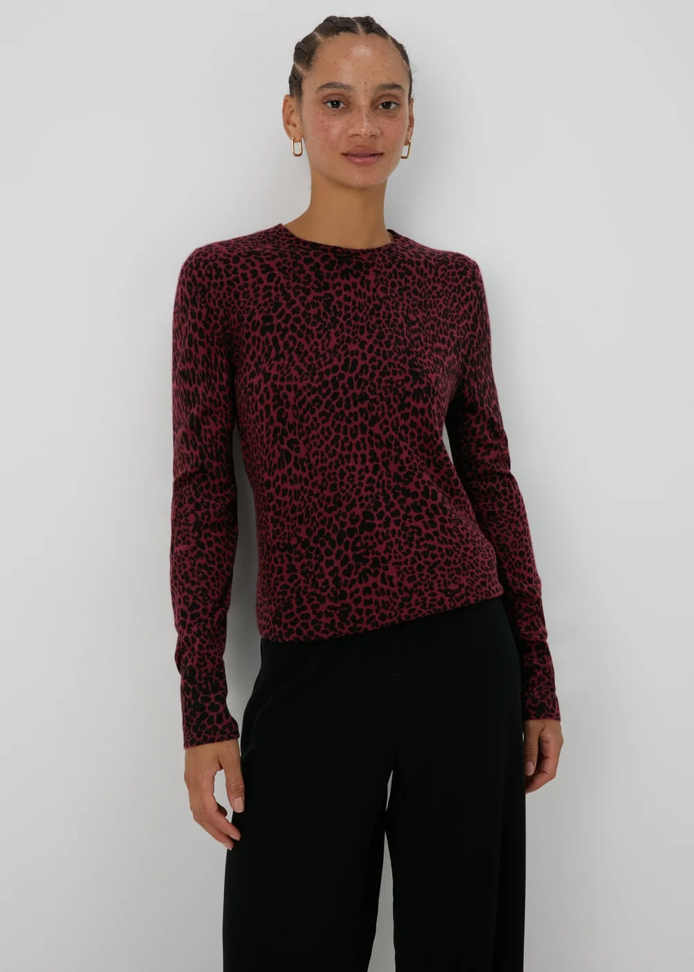 Burgundy Leopard Print Jumper - 8 Image 3