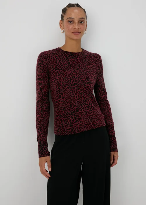 Burgundy Leopard Print Jumper - 8 Image 3