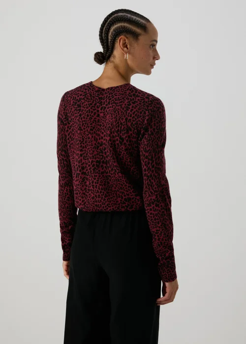 Burgundy Leopard Print Jumper - 8 Image 2