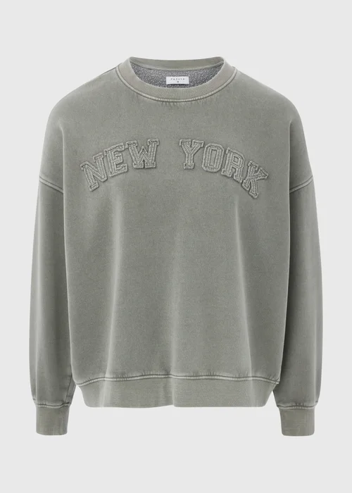 Green Acid Wash New York Sweatshirt - Small Image 5