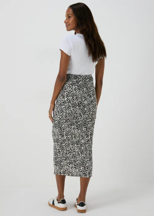 Black Spot Print Plisse Midi Skirt - 8 Image 2