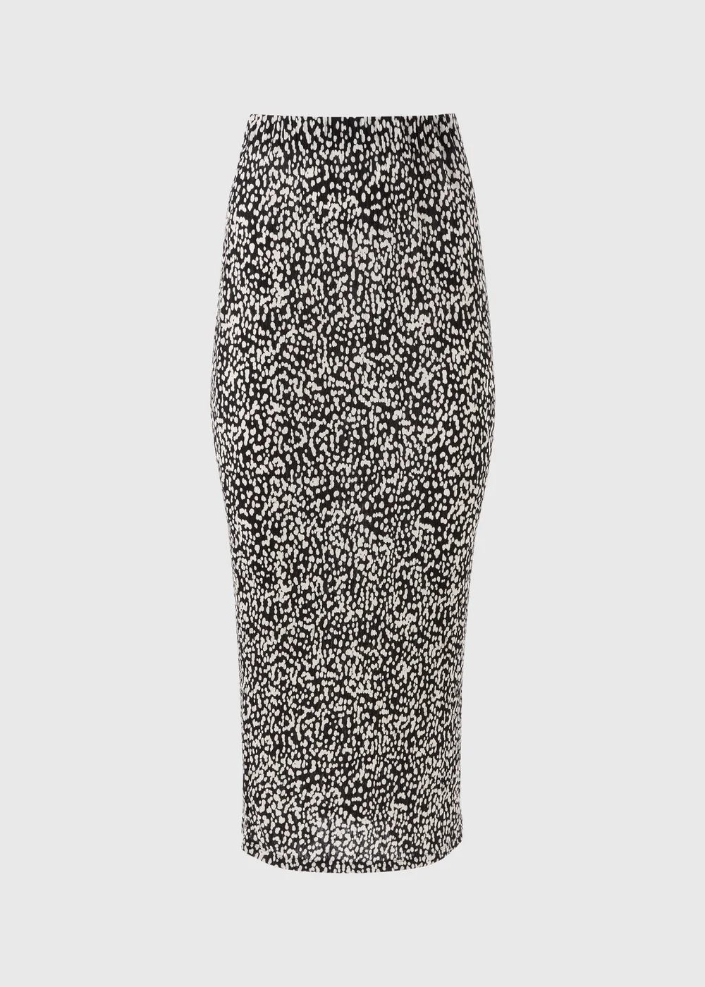 Black Spot Print Plisse Midi Skirt - 8 Image 5