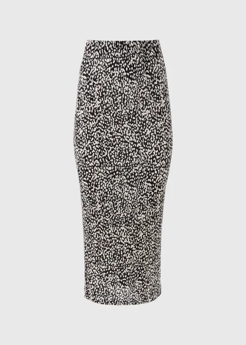 Black Spot Print Plisse Midi Skirt - 8 Image 5