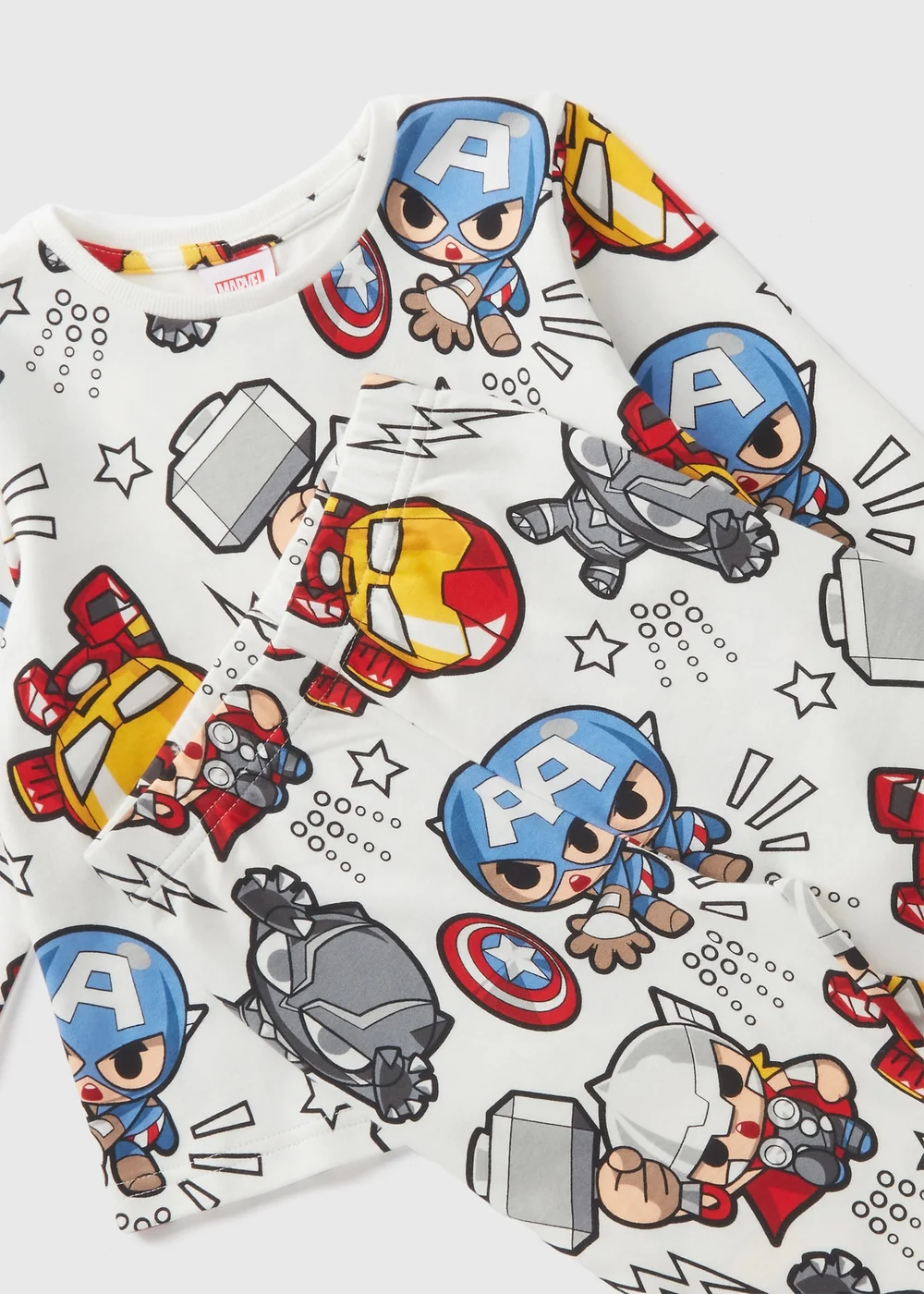 Mini Marvel Boys Cream Pyjama Set (1-7yrs) - 1 half year to 2 Image 2