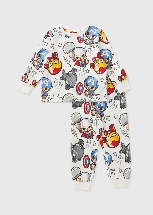 Mini Marvel Boys Cream Pyjama Set (1-7yrs) - 1 half year to 2 Image 1