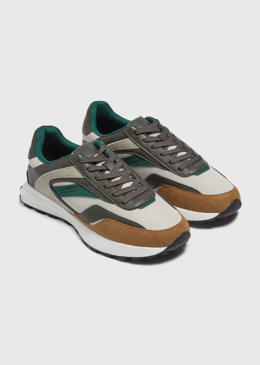 Green Mixed Stripe Trainers - 6 Image 1
