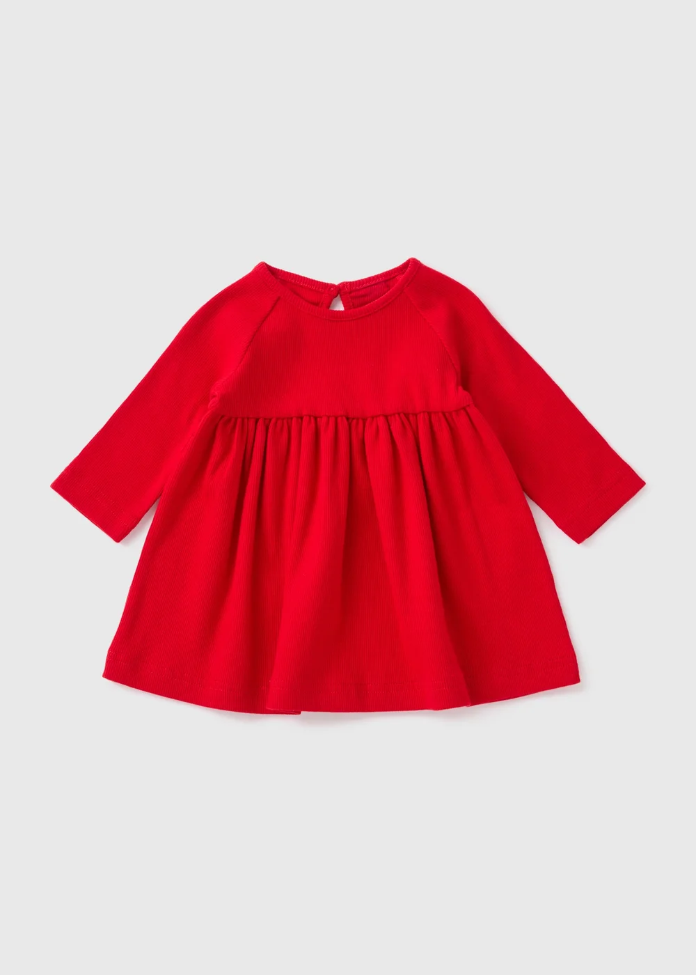 Baby Red Ribbed Dress (Newborn-23mths) - Age 0 - 3 Months Image 1