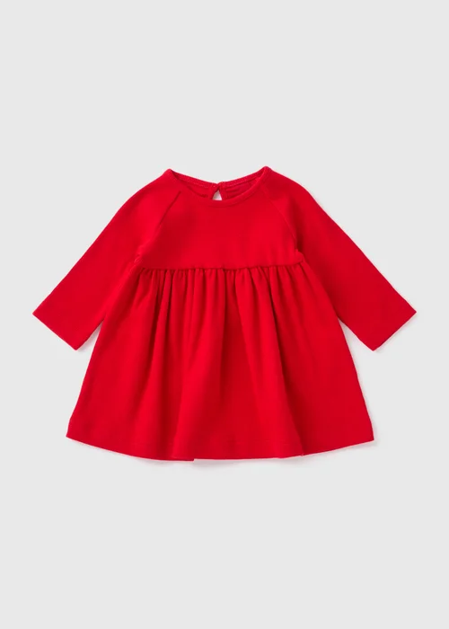 Baby Red Ribbed Dress (Newborn-23mths) - Age 0 - 3 Months Image 1