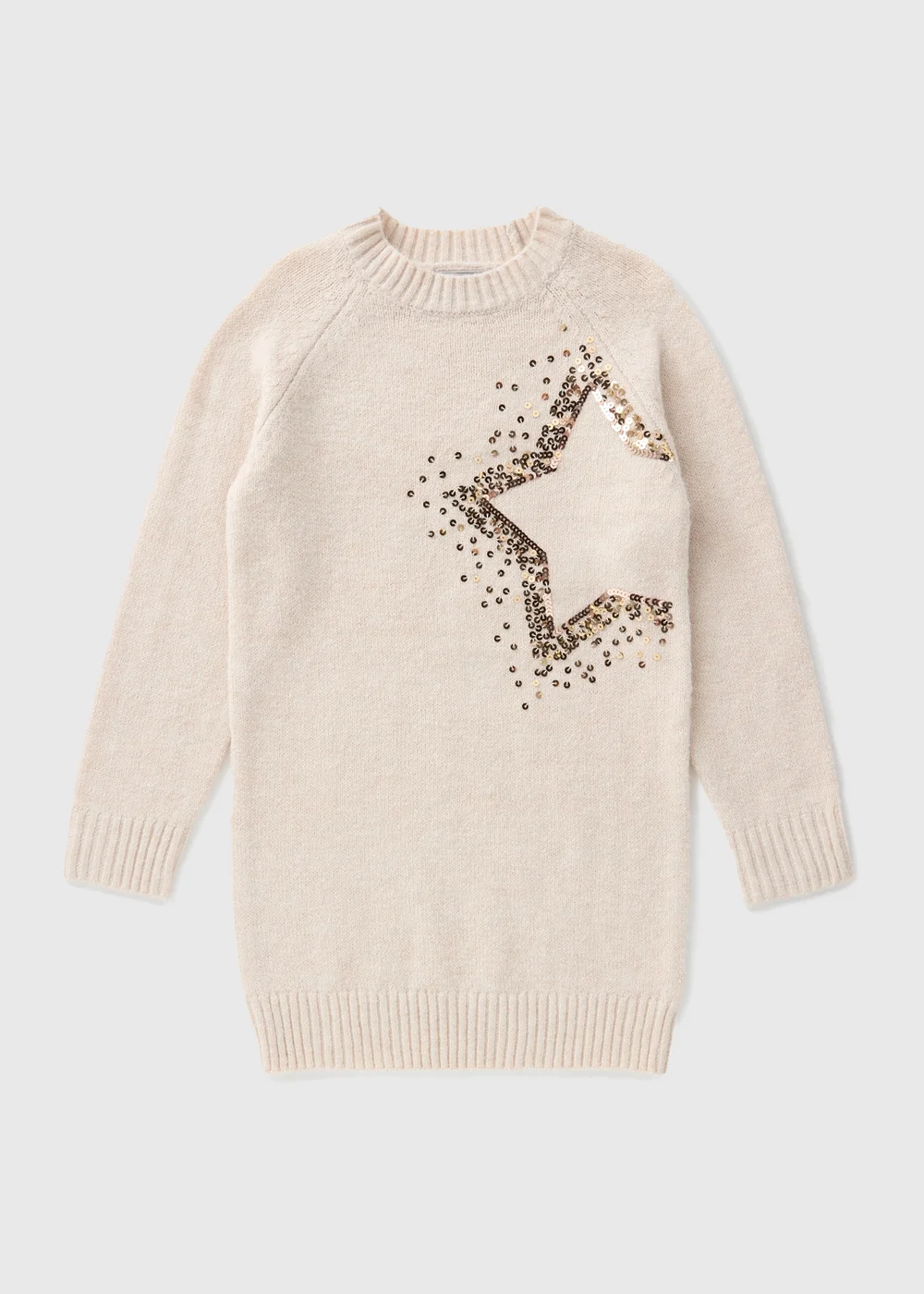 Wondrous Girls Brown Star Knitted Dress (7-15yrs) - Age 7 Years Image 1