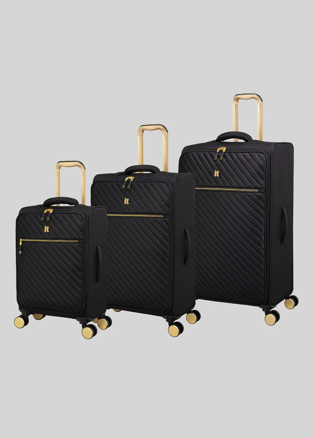 IT Luggage Black Desirable Soft Suitcase - Cabin Image 1