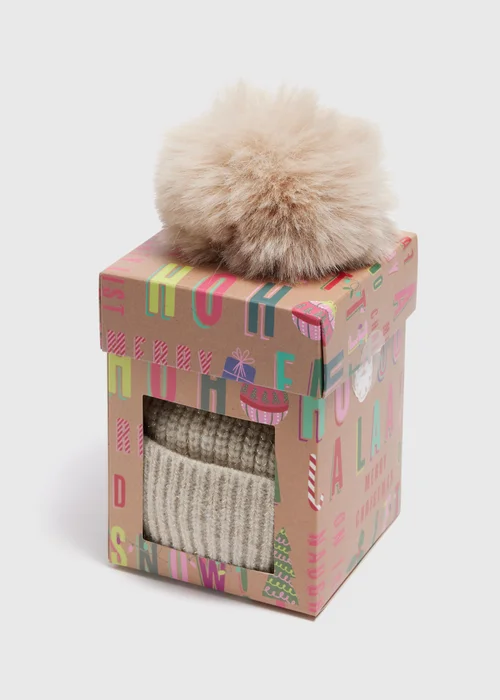 Oatmeal Beanie In A Box - One Size Image 1