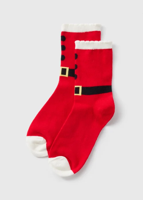 1 Pack Red Santa Crew Socks - One Size Image 1