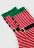 1 Pack Green Elf Crew Socks - One Size Image 2