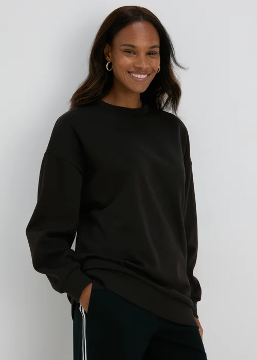 Black Longline Sweatshirt - S Image 1