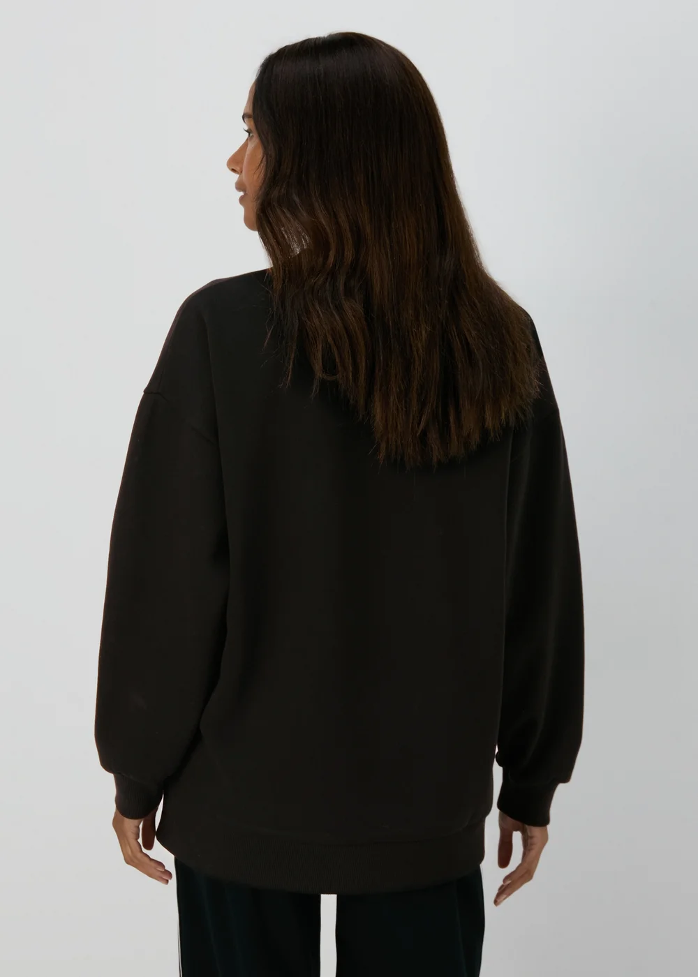 Black Longline Sweatshirt - S Image 2