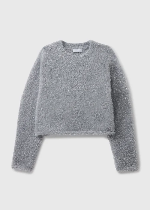 Girls Silver Tinsel Knitted Jumper (7-15yrs) - 7 Yrs Image 1