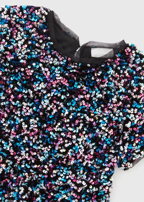 Girls Multicolour Sequin Dress (7-15yrs) - Age 10 Years Image 3