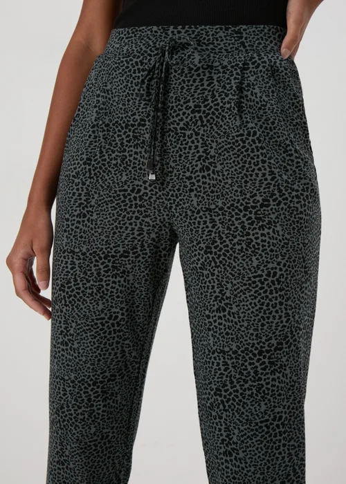 Khaki Animal Print Harem Trousers - 8 Image 3