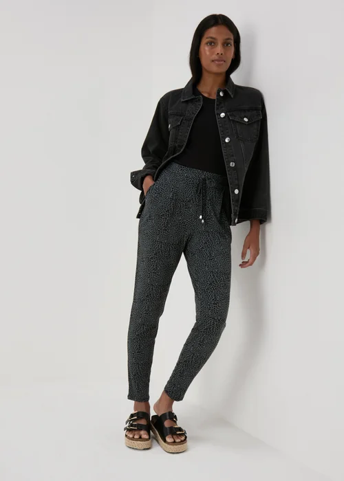 Khaki Animal Print Harem Trousers - 8 Image 4