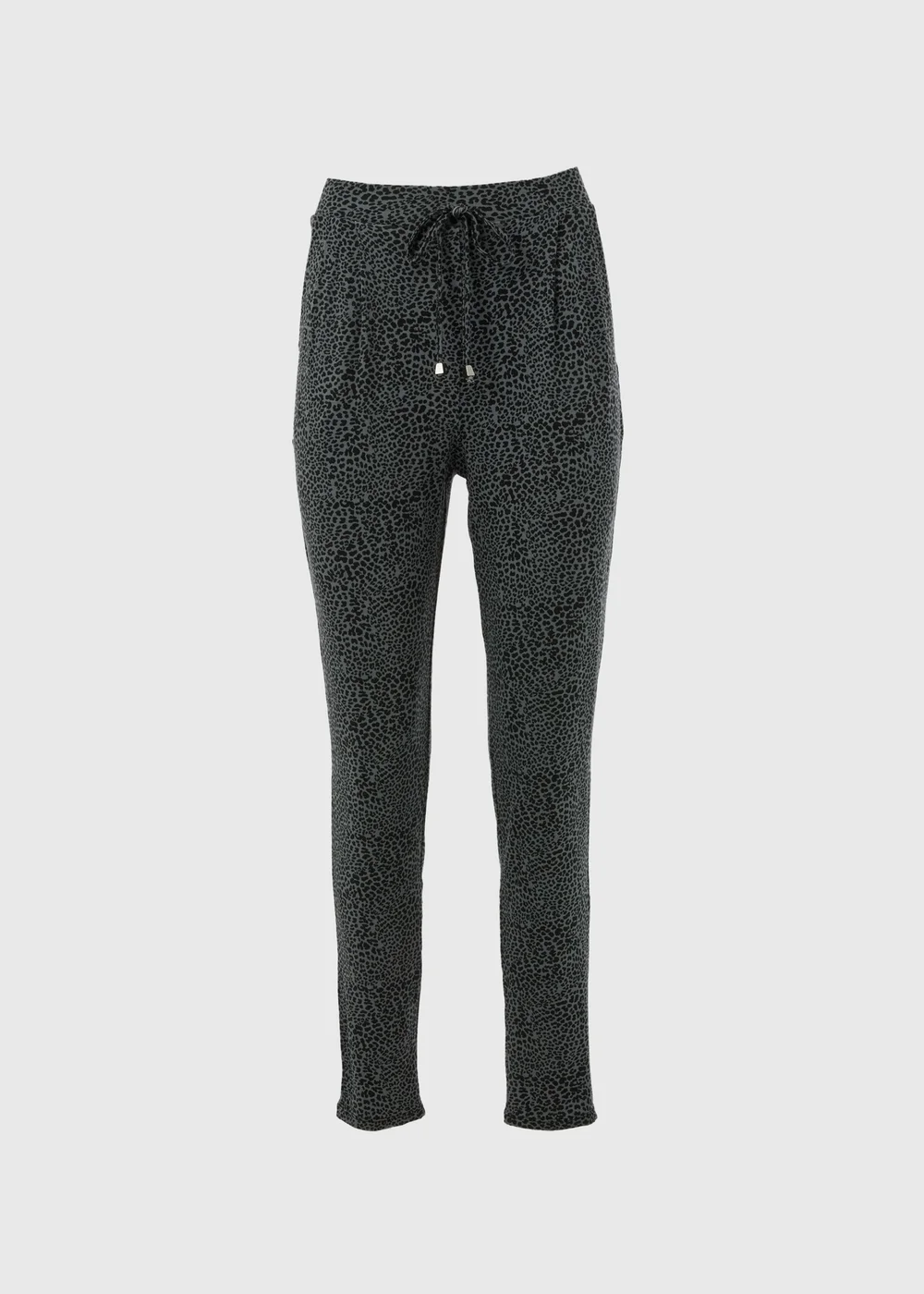 Khaki Animal Print Harem Trousers - 8 Image 5