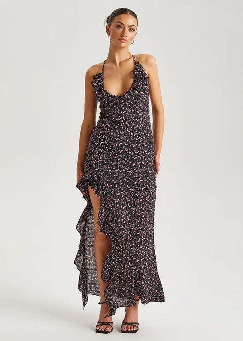 Urban Bliss Black Chiffon Ruffle Strappy Maxi Dress - 8 Image 3