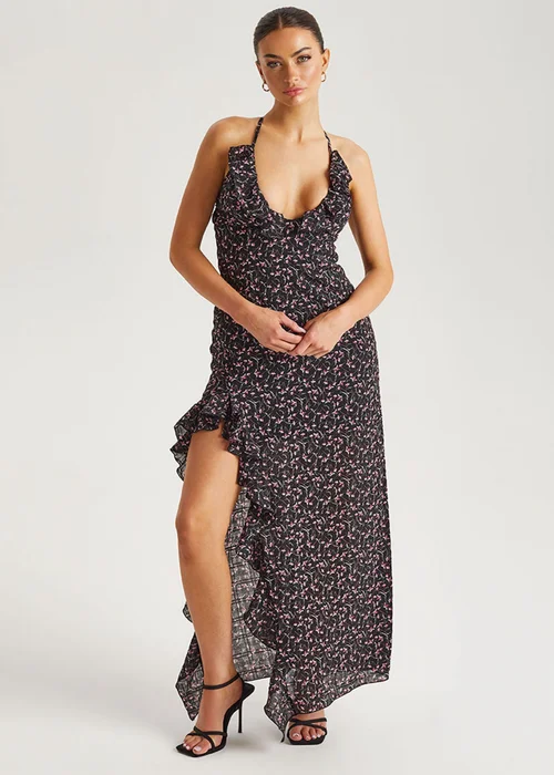 Urban Bliss Black Chiffon Ruffle Strappy Maxi Dress - 8 Image 1
