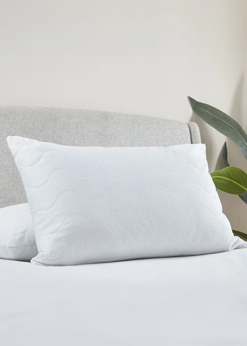 Catherine Lansfield Luxury Quilted Comfort Embossed Pillow Pair (48x74cm) - One Size Image 1