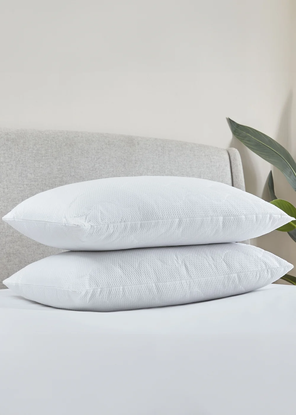 Catherine Lansfield Luxury Quilted Comfort Embossed Pillow Pair (48x74cm) - One Size Image 2