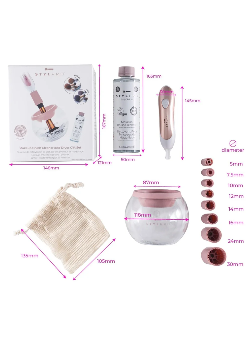 Stylpro Makeup Brush Cleaner & Dryer - One Size Image 3