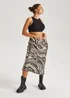 Urban Bliss Black Animal Bias Cut Midi Skirt - Size 8 Image 3