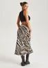 Urban Bliss Black Animal Bias Cut Midi Skirt - Size 8 Image 4