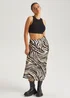Urban Bliss Black Animal Bias Cut Midi Skirt - Size 8 Image 1