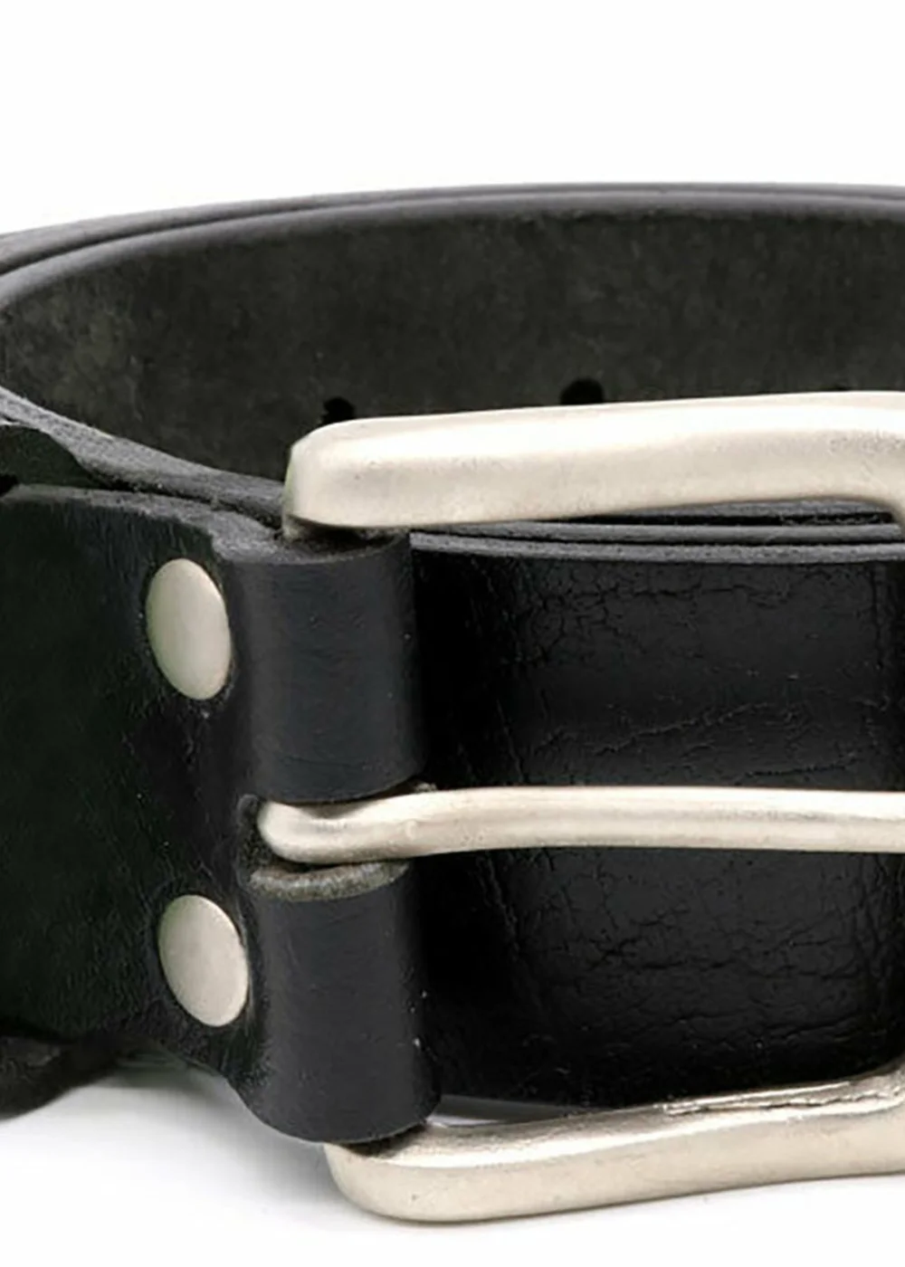 Duke Black Gavin Kingsize Square Buckle Leather Belt - 2XL Image 2
