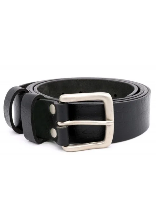 Duke Black Gavin Kingsize Square Buckle Leather Belt - 2XL Image 1