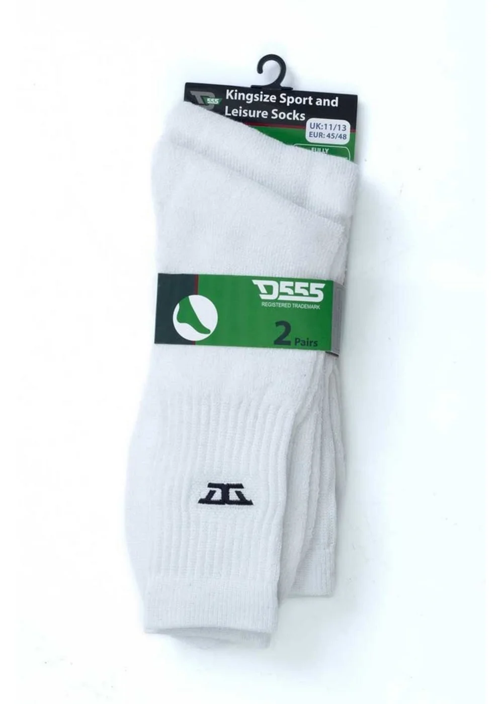 Duke White Logan Kingsize Socks (Pack of 2) - Size 11 Image 2