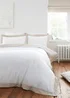 Bianca Fine Linens Oxford Lace 200 Thread Count Cotton Duvet Cover Set White Natural - Single Image 1