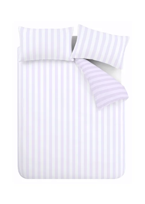 Sassy B Stripe Tease Reversible Duvet Cover Set Lilac - Single Image 5