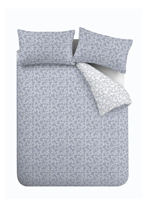 Bianca Fine Linens Shadow Leaves 200 Thread Count Cotton Reversible Duvet Cover Set - Single Image 5